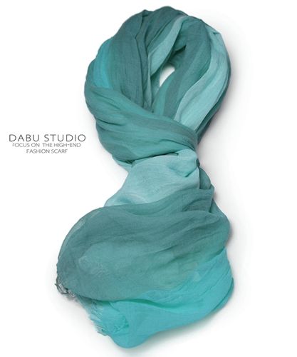 蒂芙尼蓝绿唯美三色拼接纯棉条纹围巾披巾春夏秋冬季棉麻松软纯色