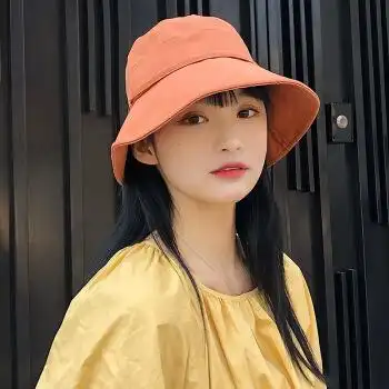 帽子女夏天日系蝴蝶结渔夫帽纯色百搭大檐遮阳帽户外韩版太阳帽潮b0