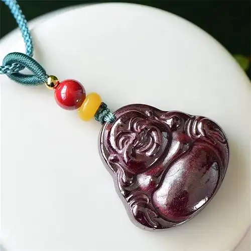 朱砂官方旗舰店天然原矿还原砂大肚佛吊坠