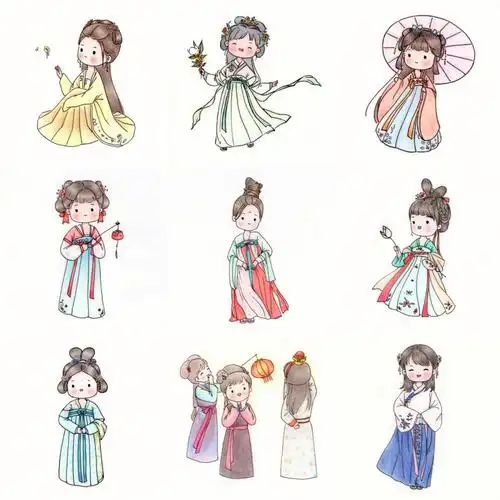 古风小人儿简笔画合集