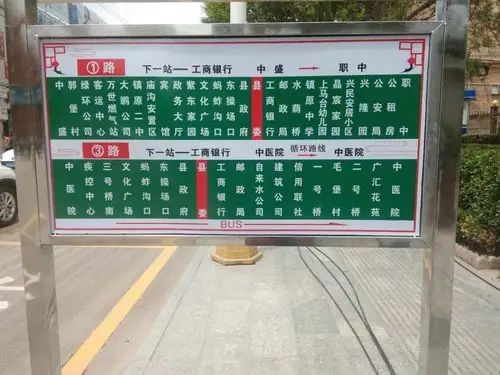 镇原街道出现公交车站牌大家来看都在那里