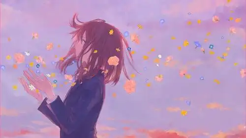 治愈系二次元卡通少女壁纸,阳光下的女孩,美好而纯真_举报