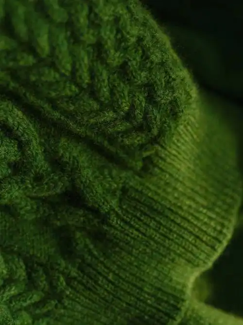 在阳光下会发光的绿色羊毛毛衣太美了