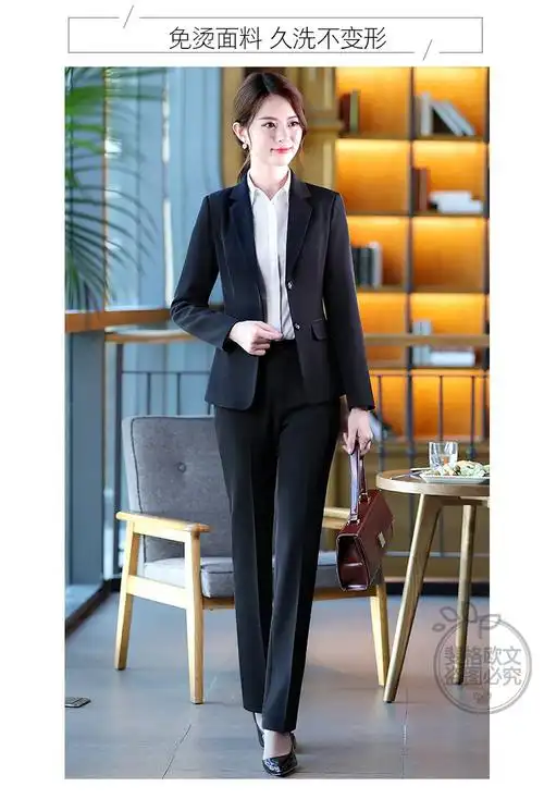 斐格欧文小西装女职业装女装套装西服正装修身气质大学生时尚白领保险