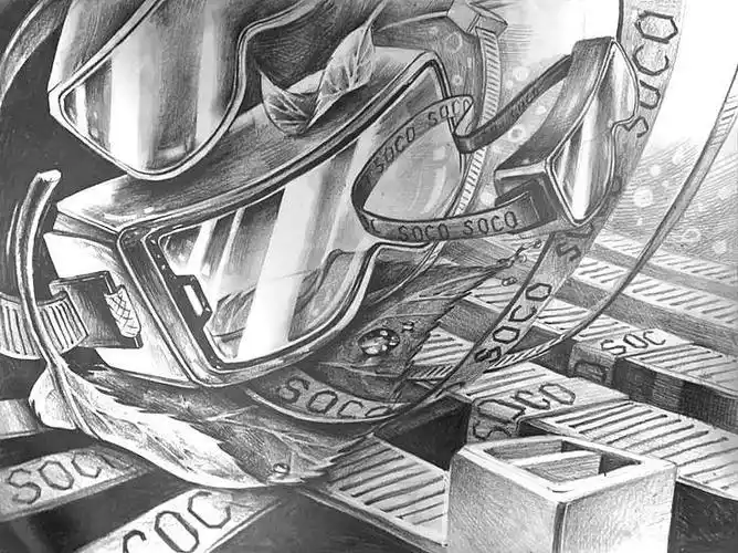 创意素描素材-以泳镜为主题|纯艺术|绘画|亚当设计考研_临摹作品-站酷