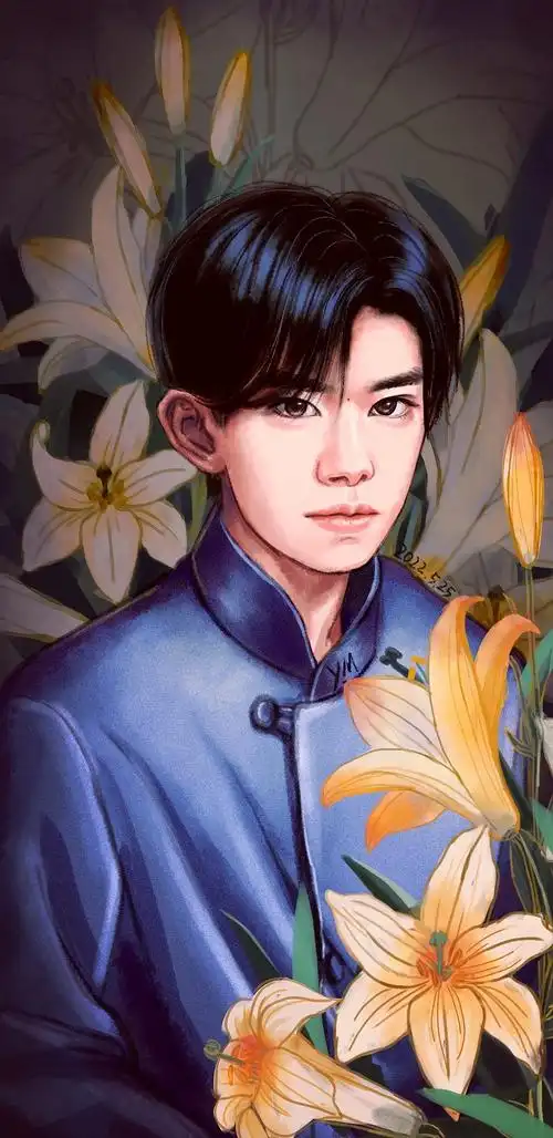 举报收藏分享临摹作品插画艺术插画易烊千玺鸟王河边诗人扇子河边诗人