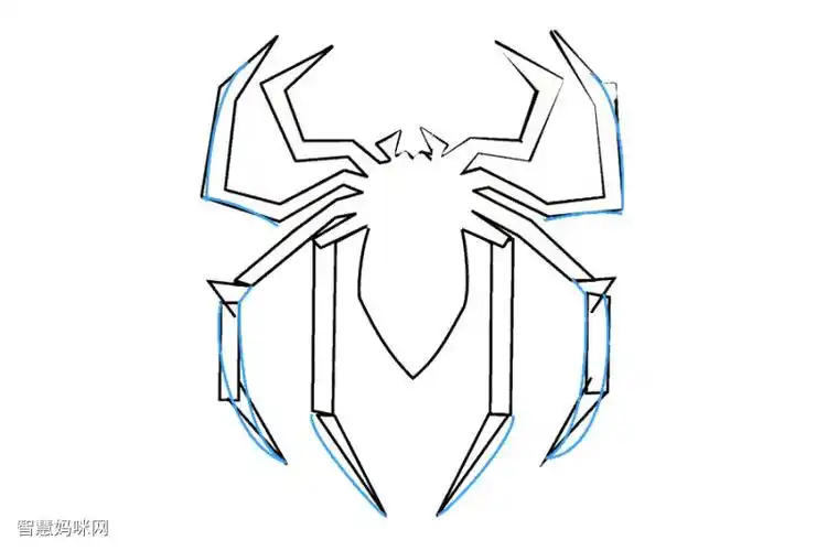 如何画蜘蛛侠的标志
