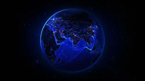 地球宇宙高科技线条点线自转_1920x1080_高清视频素材下载(编号