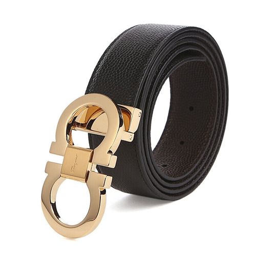 ferragamo菲拉格慕皮带 男士时尚金扣腰带 黑色67 9714 663056 115