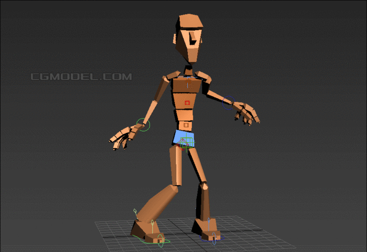 会跳舞的小人 卡通小人 简膜 带骨骼带绑定带蒙皮 max格式 带一套跳舞