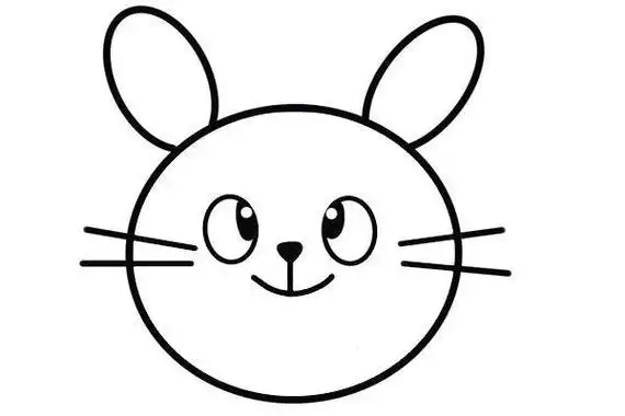 兔子头像简笔画步骤画法