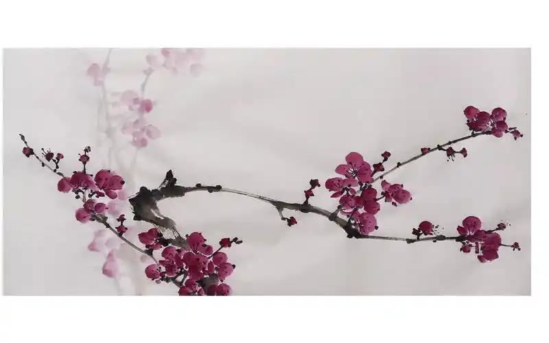 横幅国画胭脂梅花
