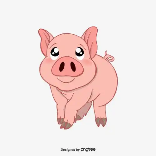向量手绘可爱小猪