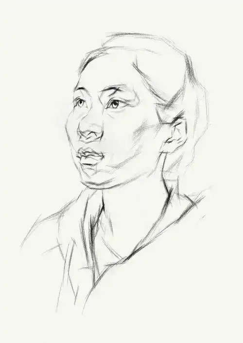 素描教程侧面人物肖像带详细步骤图_第3张图片