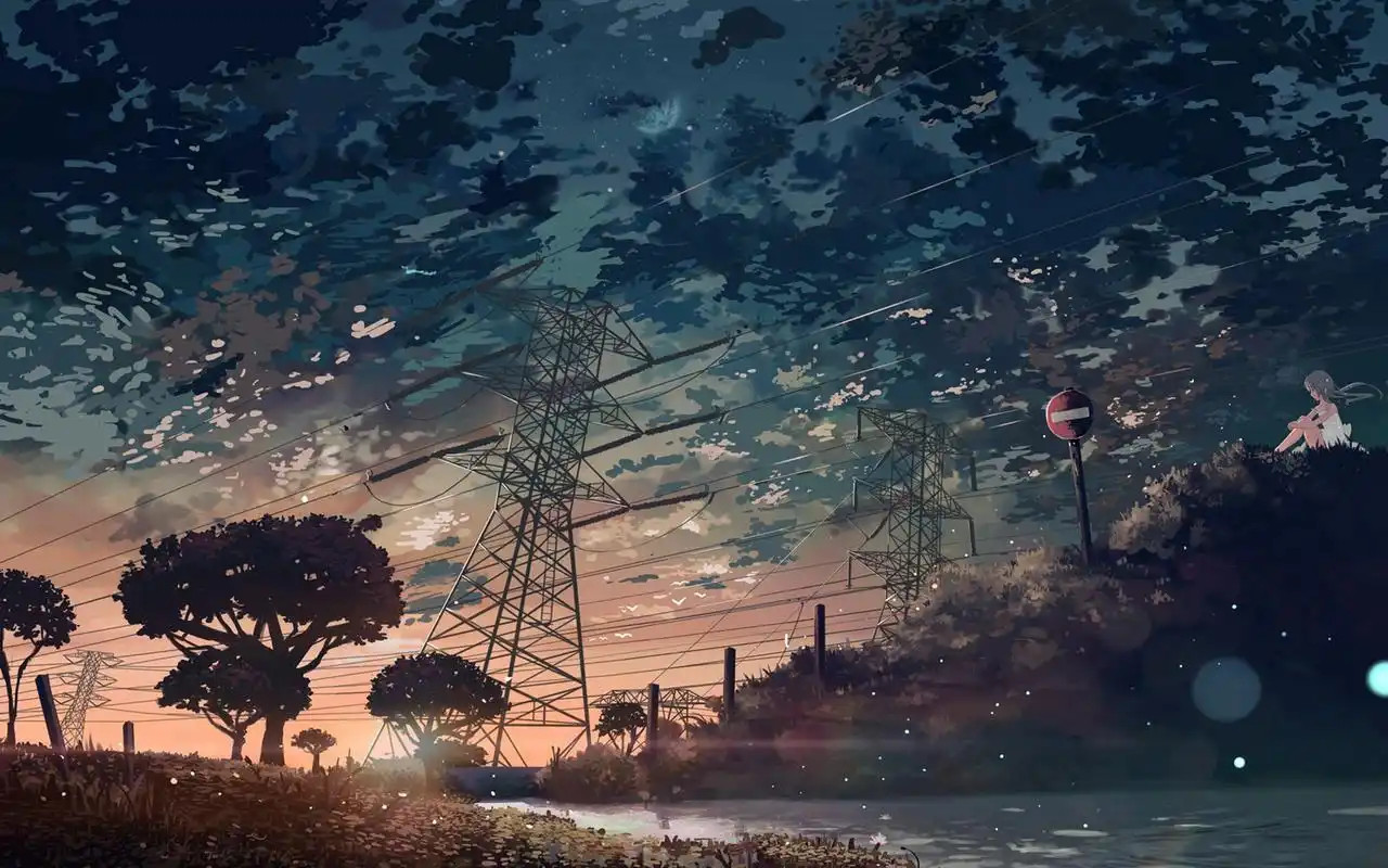 唯美浪漫动漫场景插画桌面壁纸