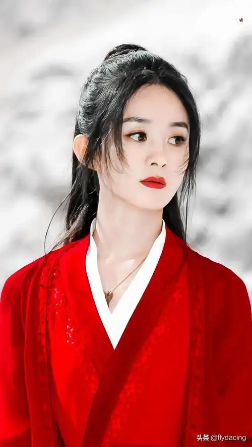赵丽颖红色长衫古装简直太美了