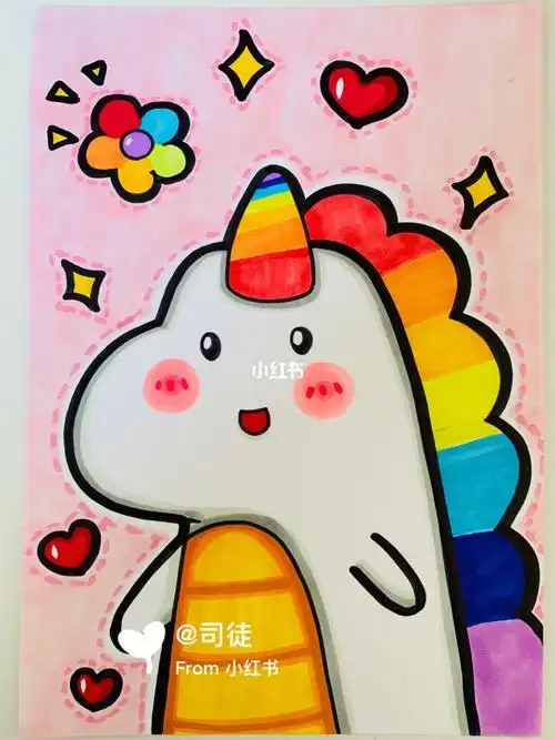 小可爱 马克笔画 儿童画儿童画马克笔画简笔画教程马克笔简笔画