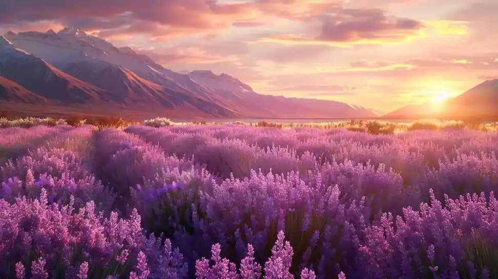 花海——山间薰衣草花田的诗意 在大自然的广阔画卷中,有这样一 - 抖