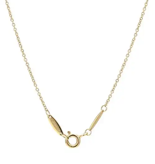 (蒂芙尼) #18k黄金elsa peretti diamonds by the yard 单钻锁骨链