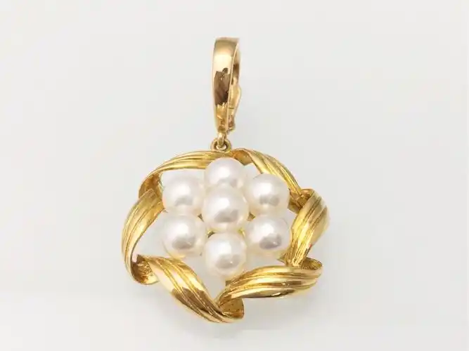 中古二手品mikimoto御木本18k黄金珍珠挂坠