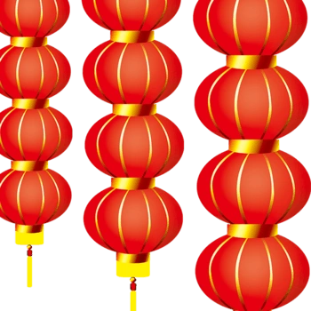 大红色悬挂一串红灯笼