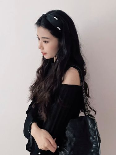 【致爱丽丝】贵气~法式复古黑色珍珠发箍高颅顶精致发饰赵露思