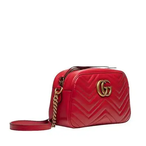 直营古驰gucciggmarmont相机包系列皮革绗缝肩背包女士单肩包斜挎包