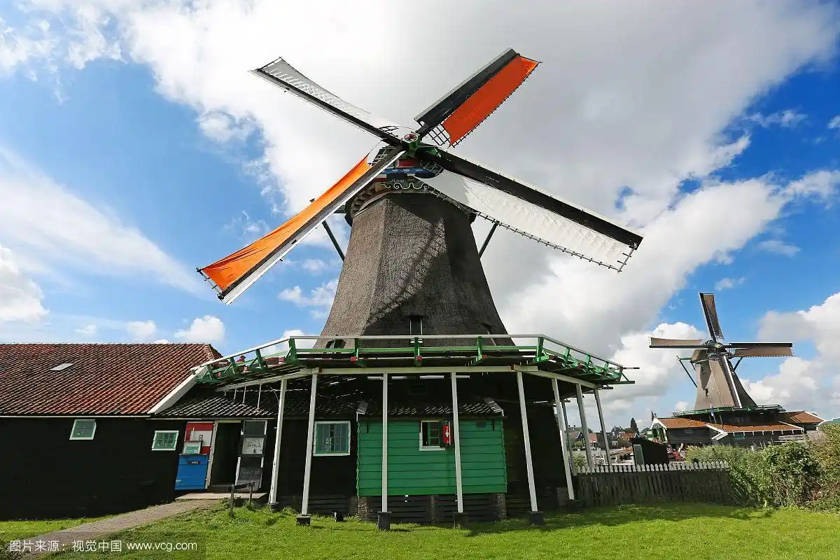美丽的荷兰风车村 大风车