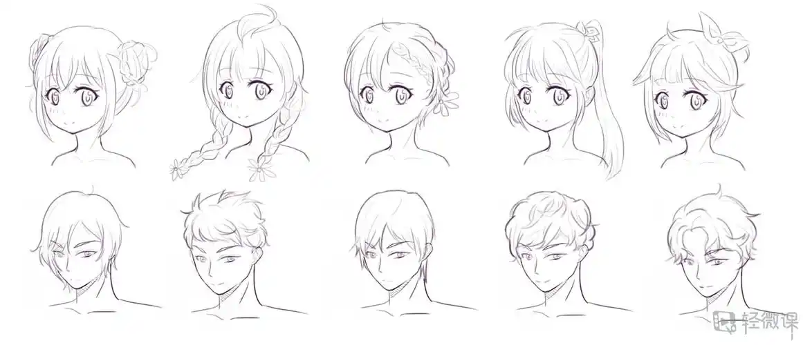 作业:从零开始学动漫之动漫人物头发的画法与训练技巧 - qwk-00004以