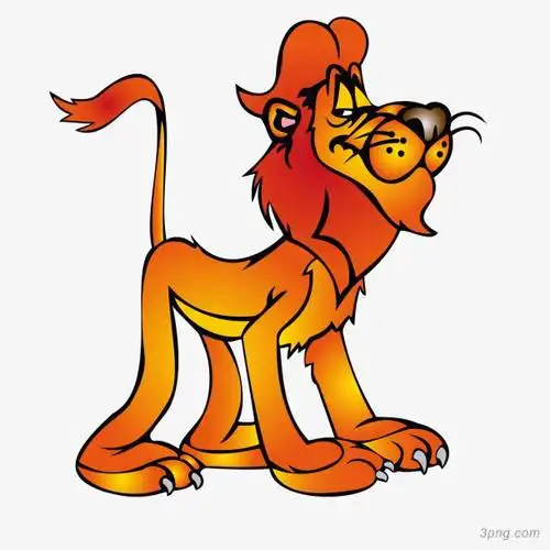 卡通手绘的狮子动物设计