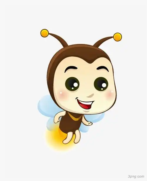 卡通可爱萤火虫png素材透明免抠图片-卡通手绘