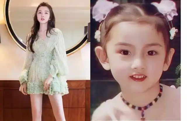 时逢六一儿童节,迪丽热巴的工作室在中午时放出了迪丽热巴不同年龄时