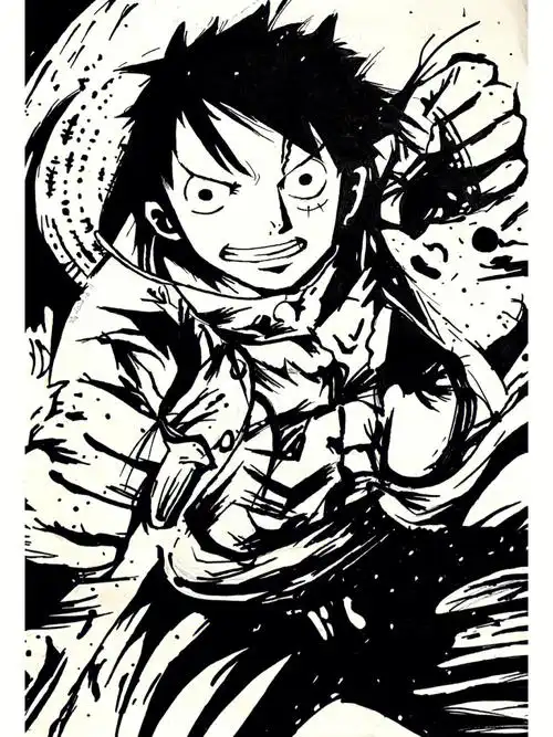 海贼王手绘临摹路飞