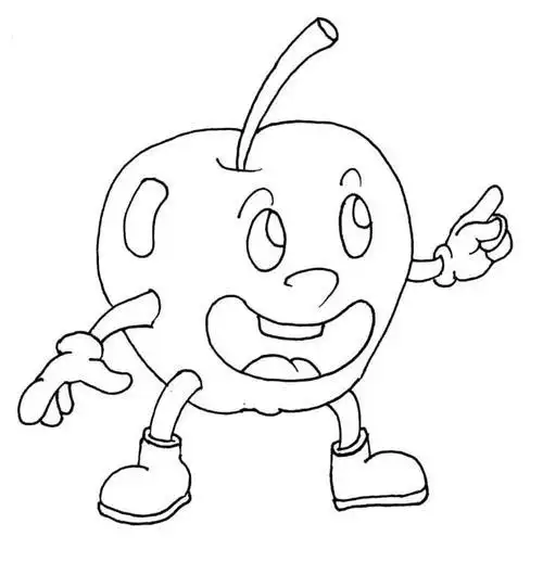 苹果小人简笔画