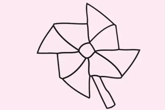 风车简笔画简单画法步骤图片大全
