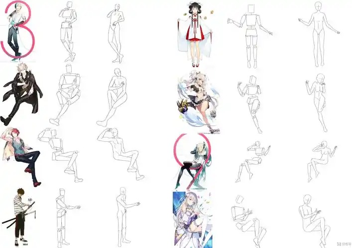 作业:动漫人体绘画学习之日式漫画人体比例画法与训练 - rh-5-153.