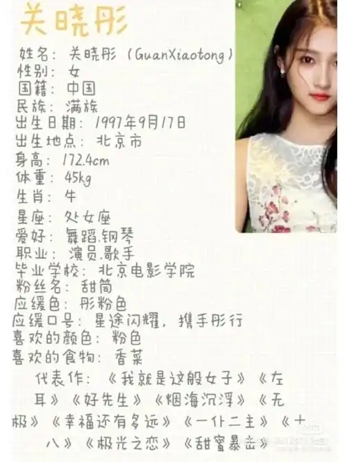 明星介绍之女明星