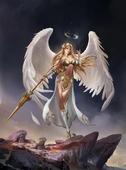 神圣的持枪战斗天使|插画|游戏原画|四夕先生v_原创作品-站酷zcool