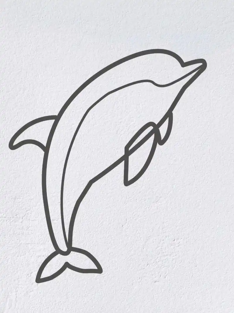 动物简笔画之可爱的小海豚(内附过程图)