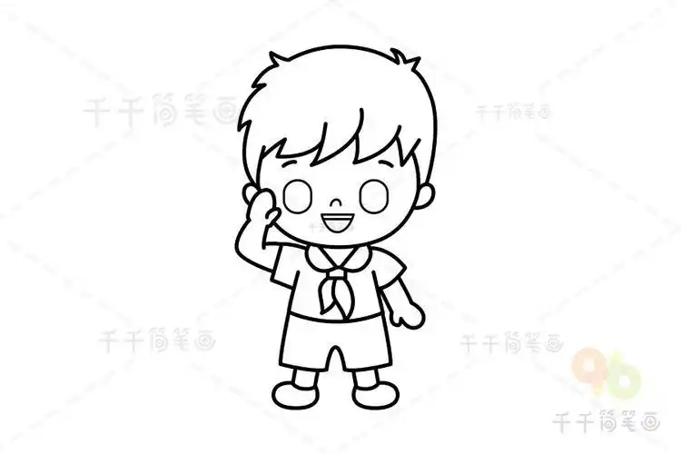 中国少年先锋儿童画简笔画(儿童简笔画创意人物画) -【爱个性】