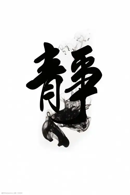 黑色烟雾静字元素设计