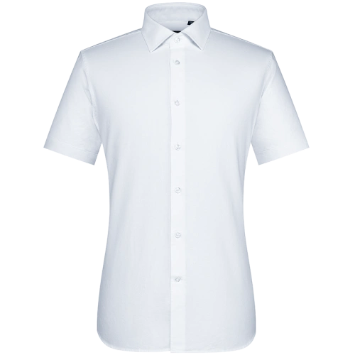 saint angelo/报喜鸟商务休闲男士短袖衬衫 夏季修身纯棉百搭白衬衣