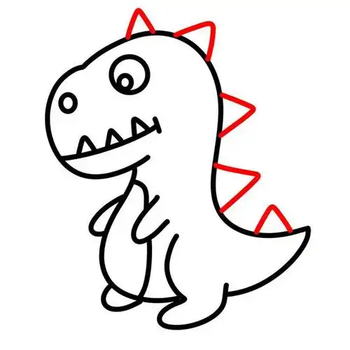 恐龙简笔画教程凶猛又霸气(超凶的小恐龙简笔画)(5)