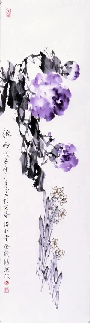 纪映欣花鸟画作品--晓语