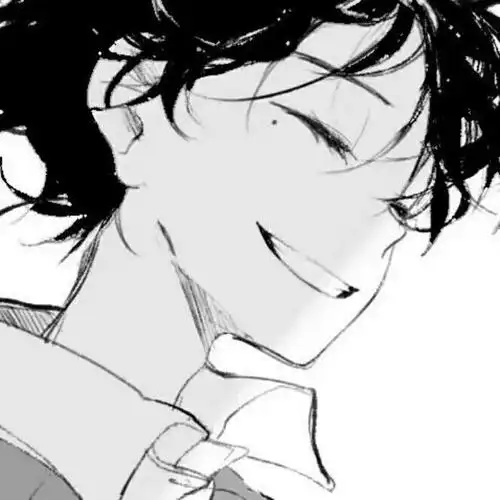 动漫头像黑白泪痣笑容