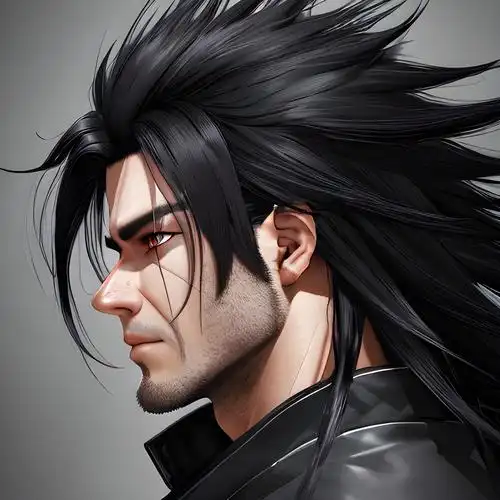 黑发狼尾鲻鱼发型男动漫头像