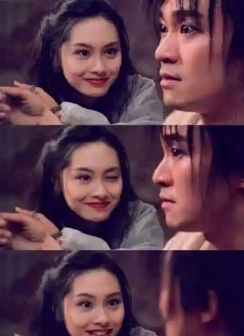 也是后来"四美景之一"当时朱茵眨眼的那一下,深入人心.