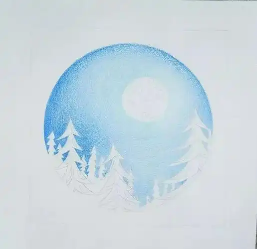 彩铅教程 |《夜空》,渐变色的运用