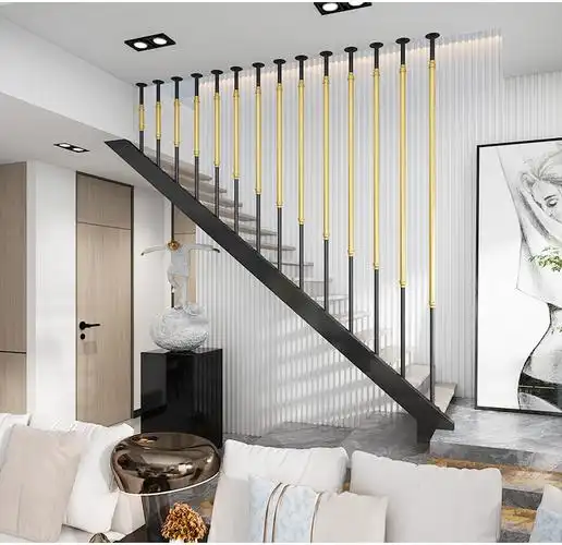 轻奢楼梯扶手简约现代家用创意定制北欧室内侧装防护栏杆阁楼围栏尺寸