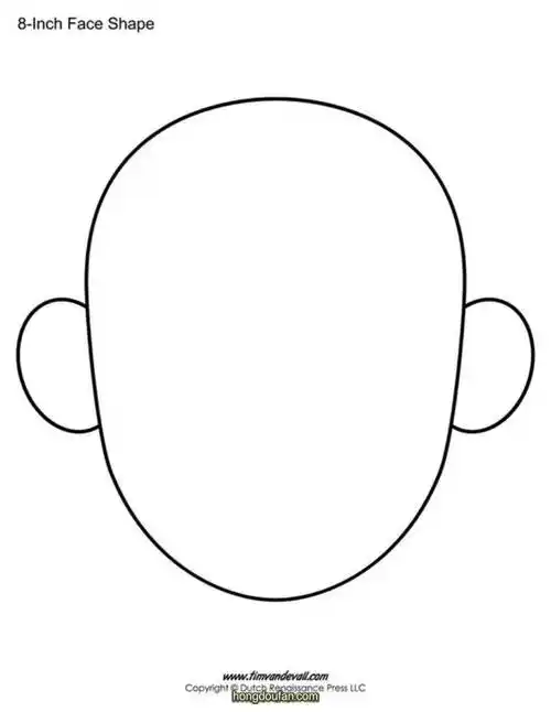 空白大圆脸可打印图片素材认识五官可打印图片素材下载